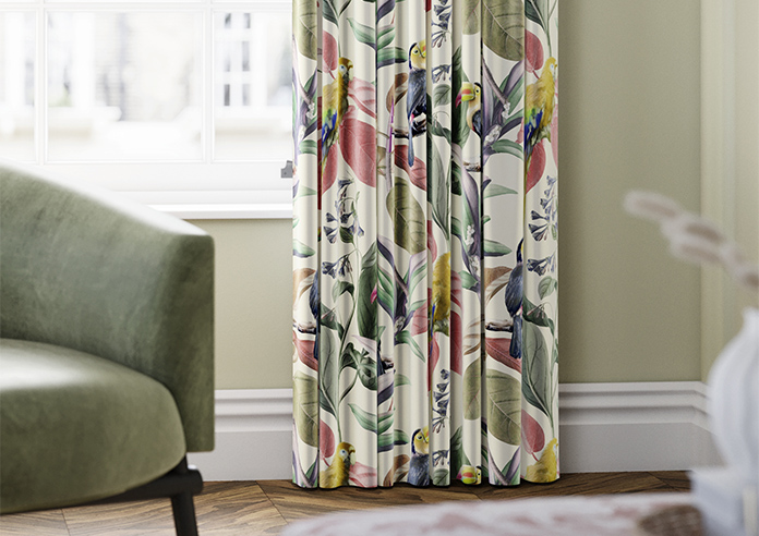 Parakeet Faux Silk, Fruit Punch - Made to Measure Curtain - Image 5